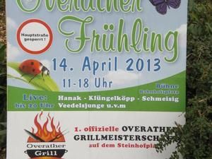 Plakat zum Frühlingsfest mit der 1. Overather Grillmeisterschaft am 14. April 2013